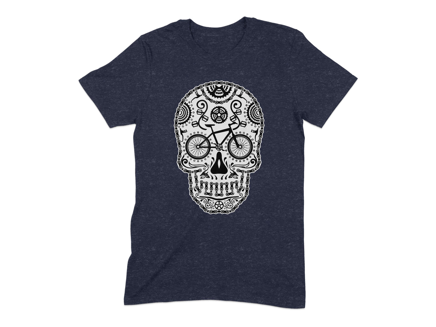 Intricate Skull with Bicycle Graphic T-shirt product