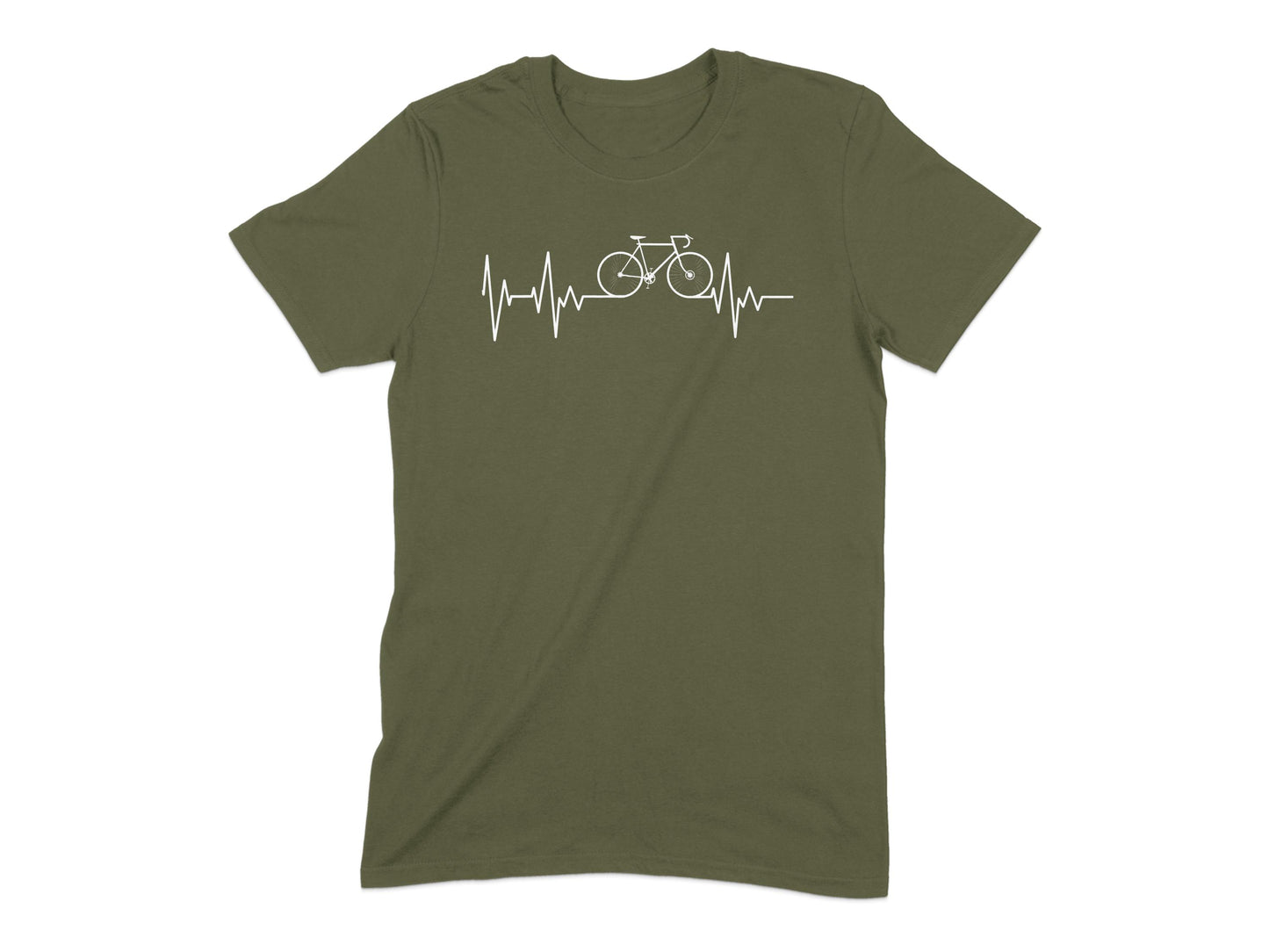 Heartbeat Bicycle Design Graphic T-Shirt product type