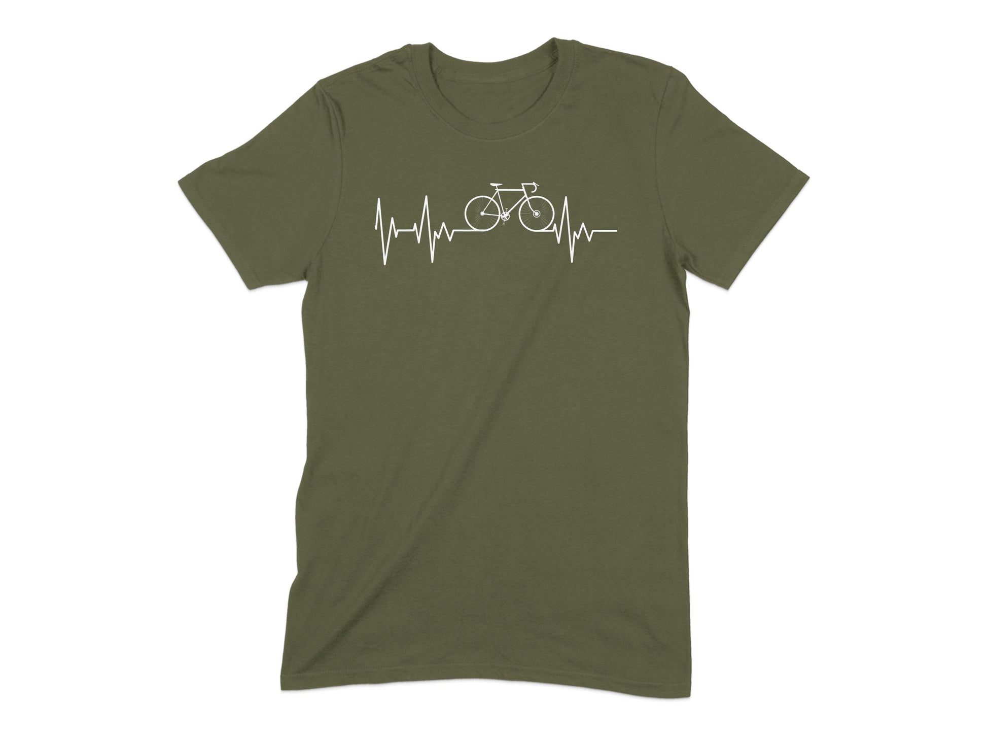 Heartbeat Bicycle Design Graphic T-Shirt product type