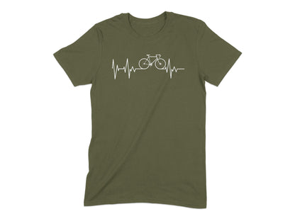 Heartbeat Bicycle Design Graphic T-Shirt product type