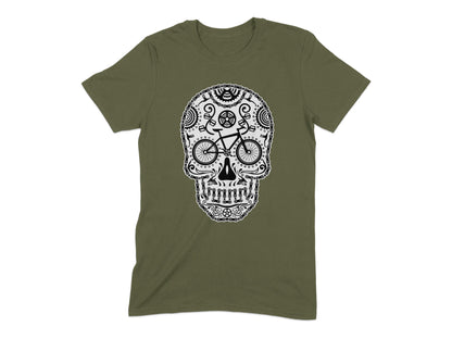 Unique Cycling Sugar Skull Design T-Shirt product type