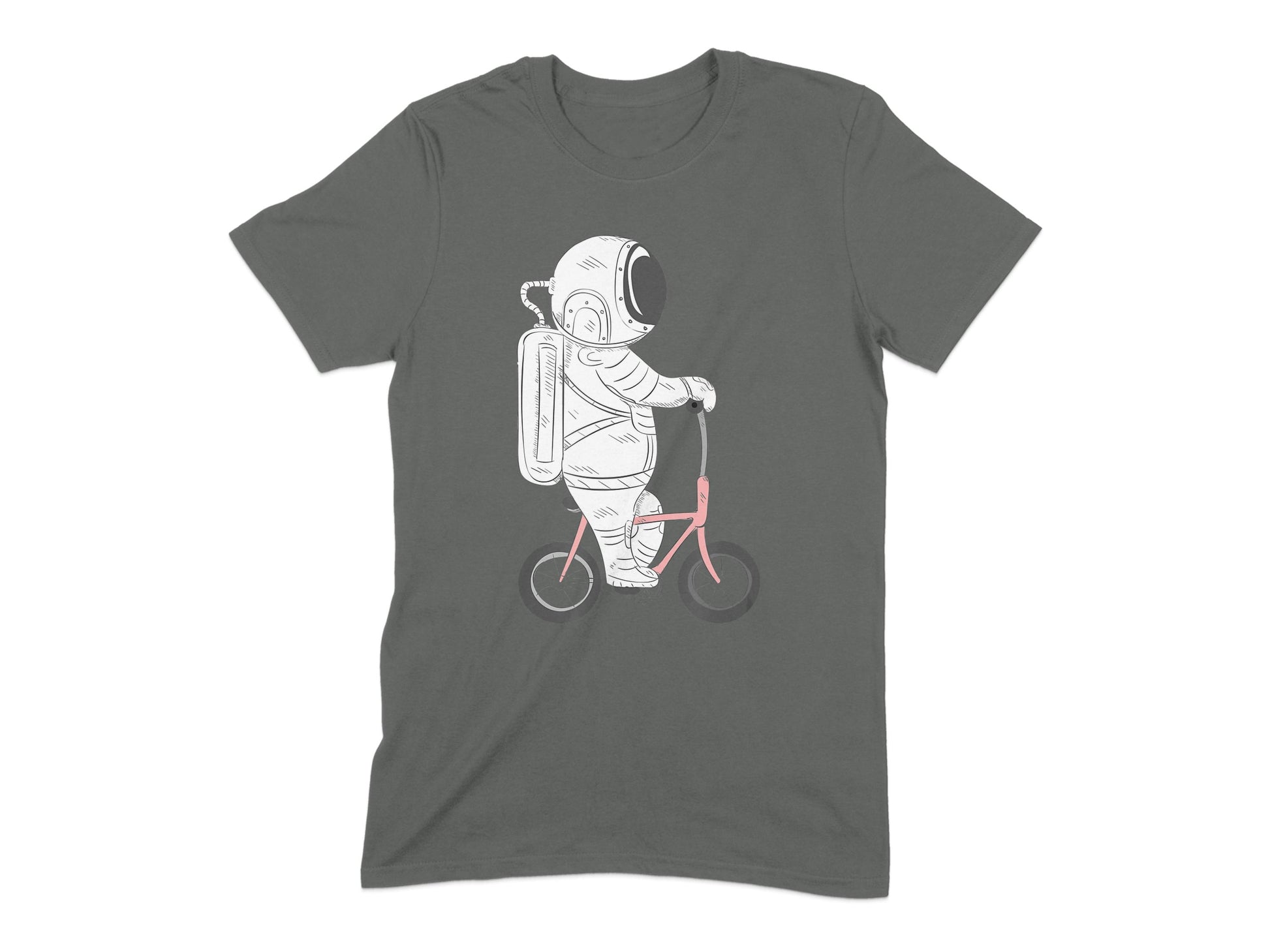 Astronaut Riding Bike Graphic Tee Unique T-shirt product